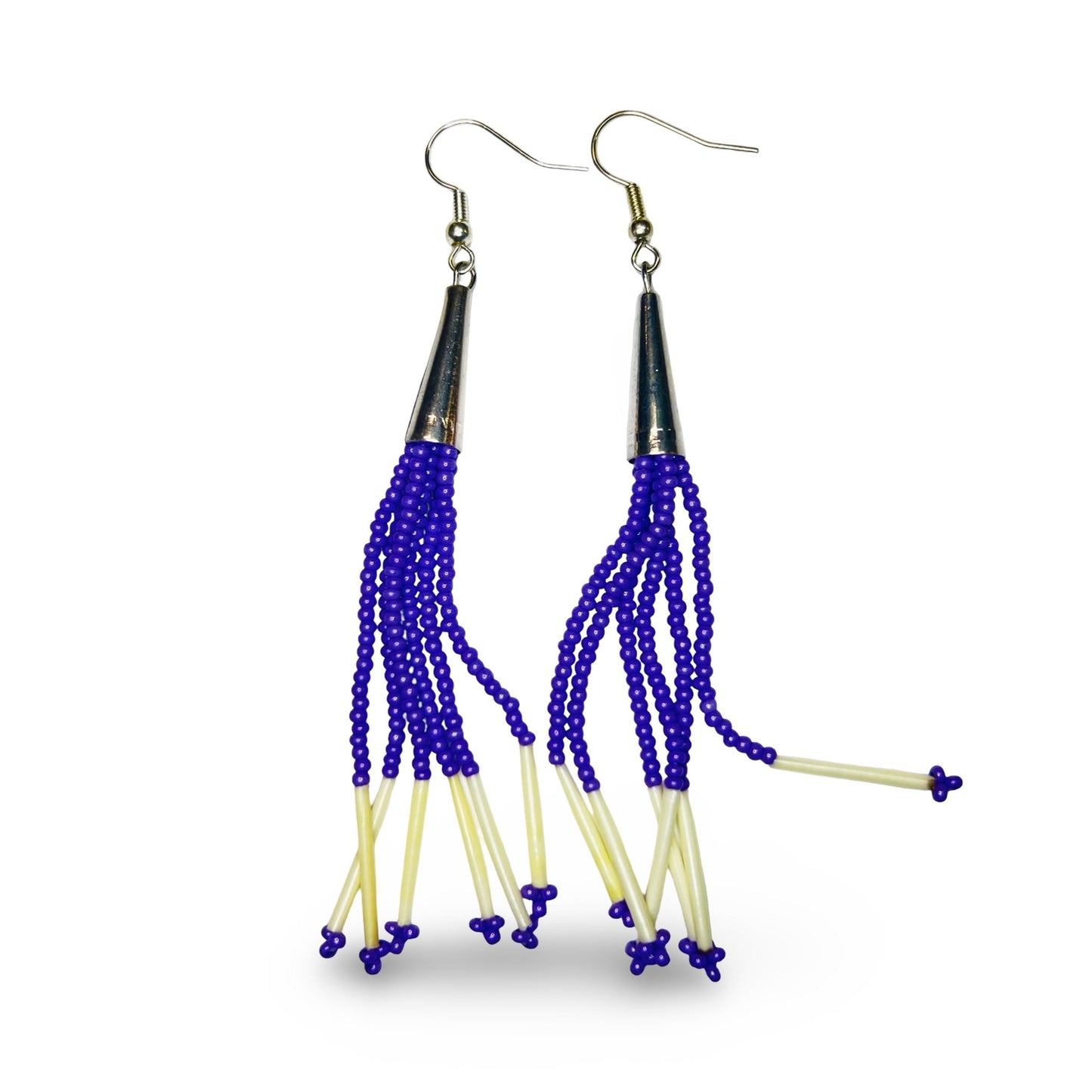 SHMH Beaded Fringe w/ Quill Earrings