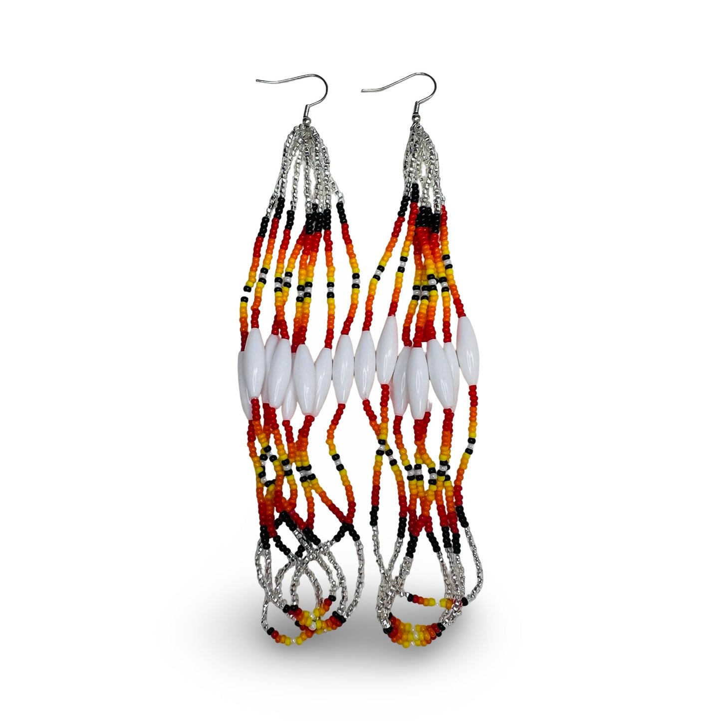 CJE Long Beaded Fringe Earrings