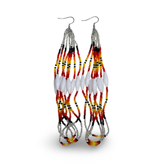 CJE Long Beaded Fringe Earrings