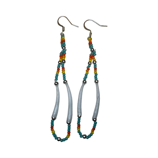 WR Bead & Dentalium Earrings