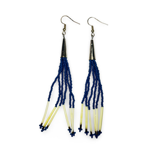 SHMH Beaded Fringe w/ Quill Earrings