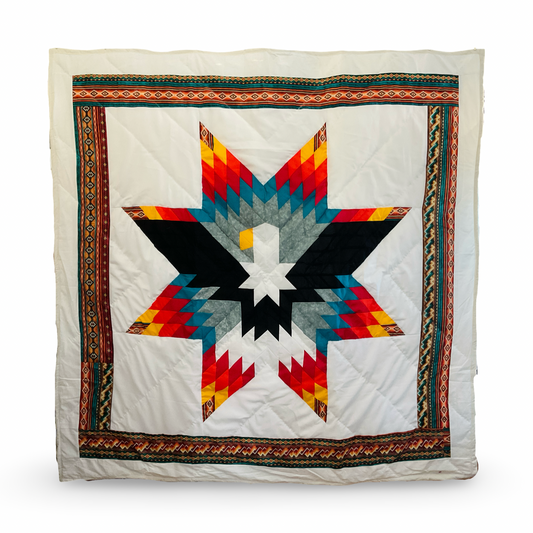 KHP Geometric Eagle Cotton Queen Star Quilt