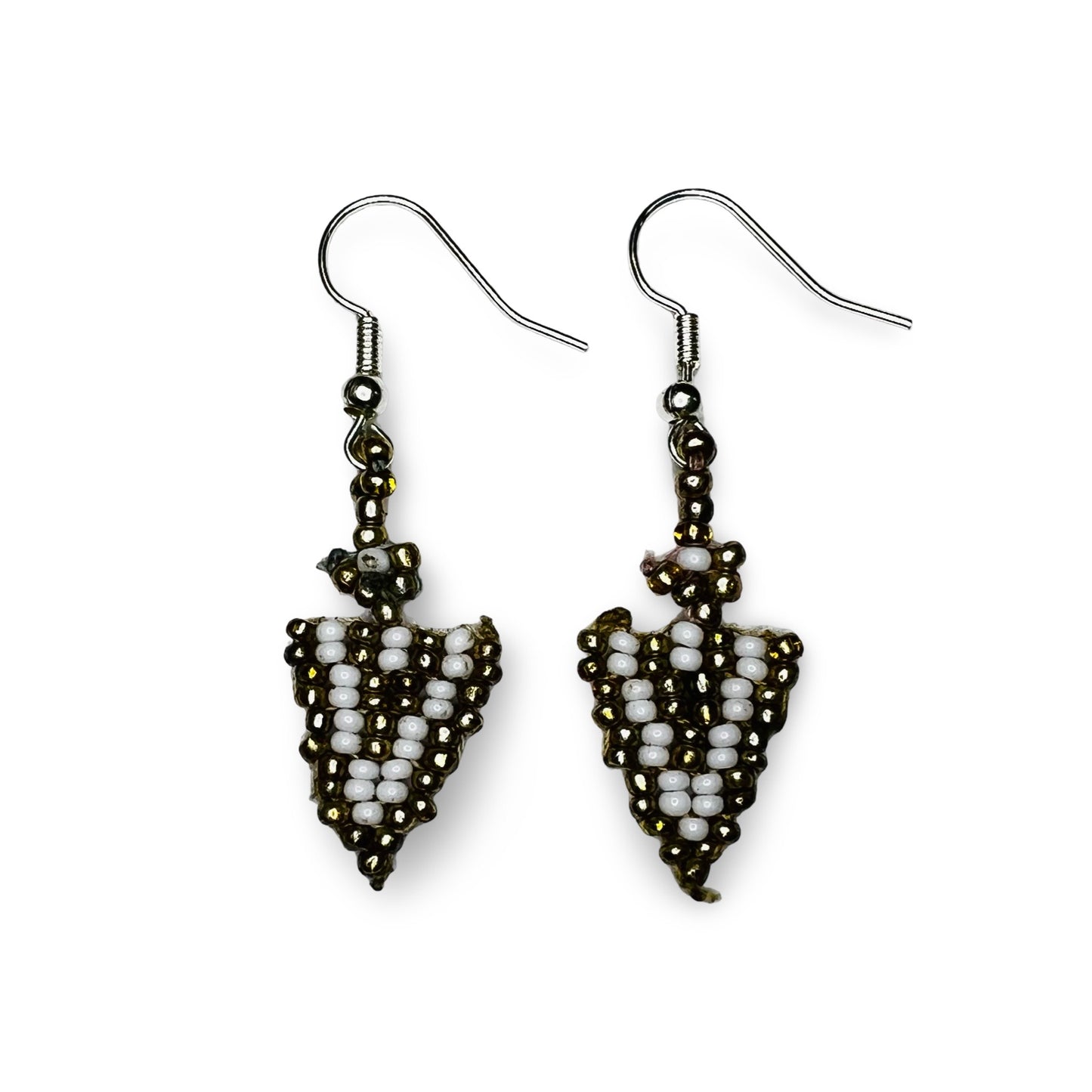 TB Brickstitch Arrowhead Earrings