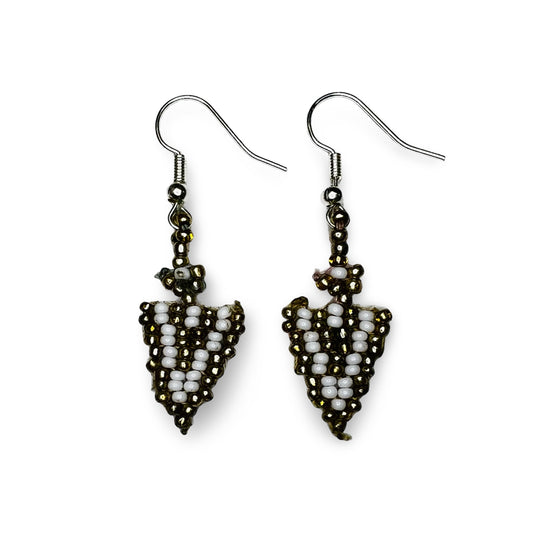 TB Brickstitch Arrowhead Earrings