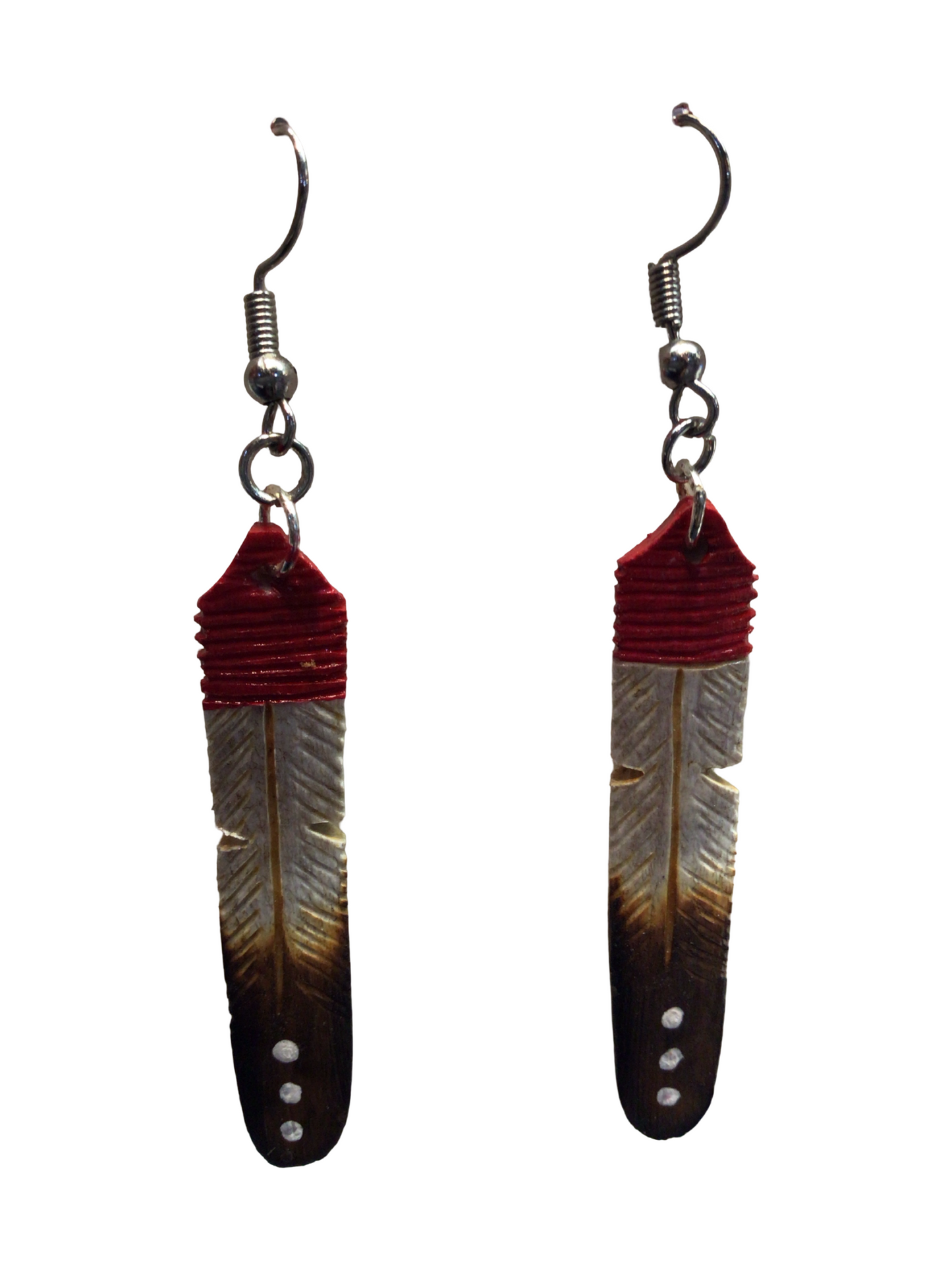 DYH Painted Top Feather Earrings