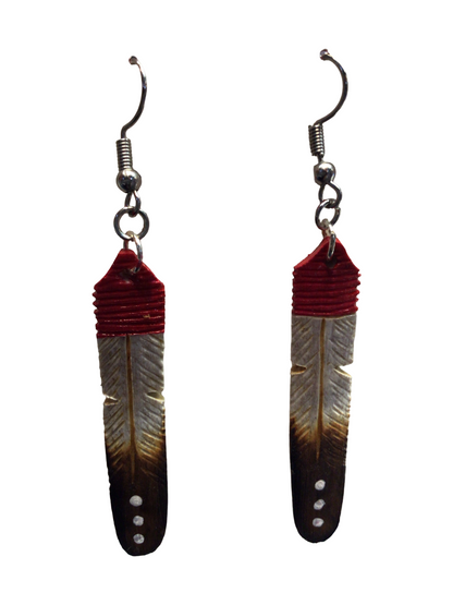 DYH Painted Top Feather Earrings