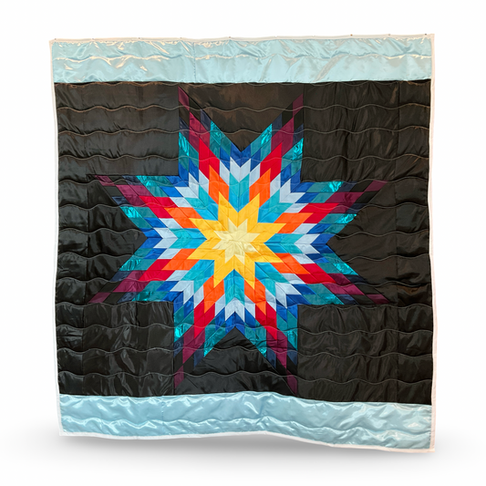 KIC Yellow & Maroon Queen Satin Star Quilt