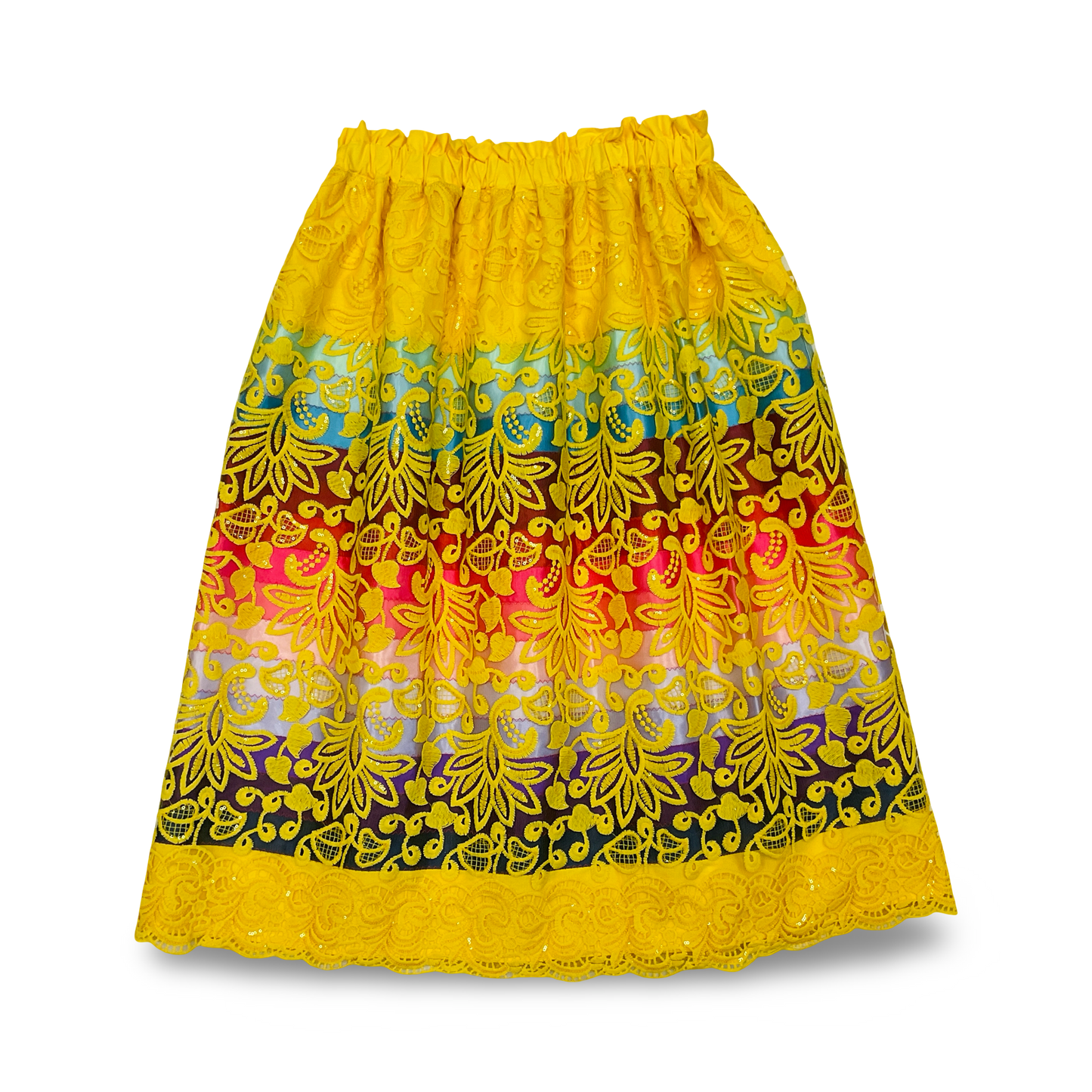 WL Yellow Overlay Ribbon Skirt XL