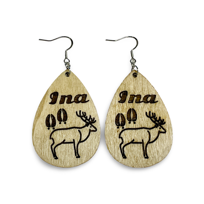 MH Wood Etched Earrings