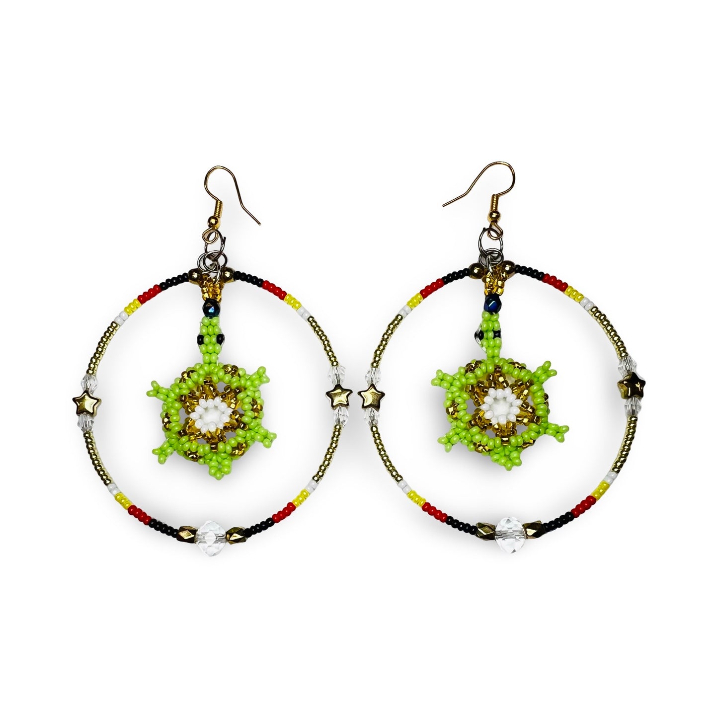LZ Beaded Hoop w/ Turtle Earrings