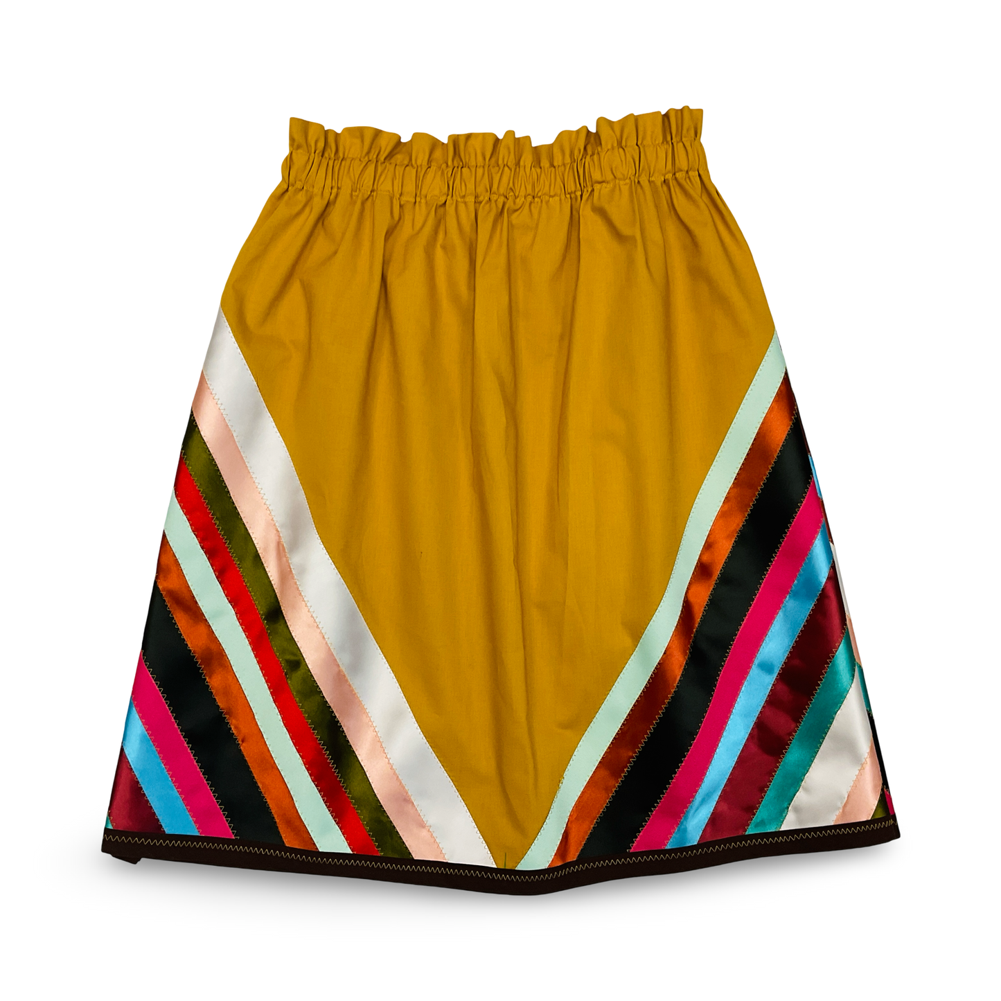 WW Mustard Yellow Multi Ribbon Skirt w/Pockets M/XL
