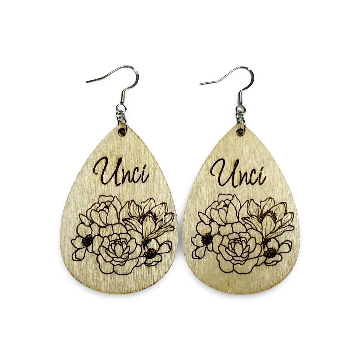 MH Wood Etched Earrings