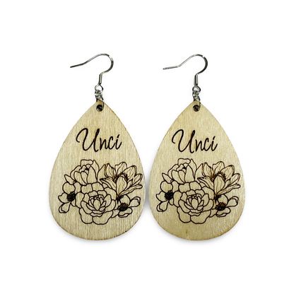 MH Wood Etched Earrings