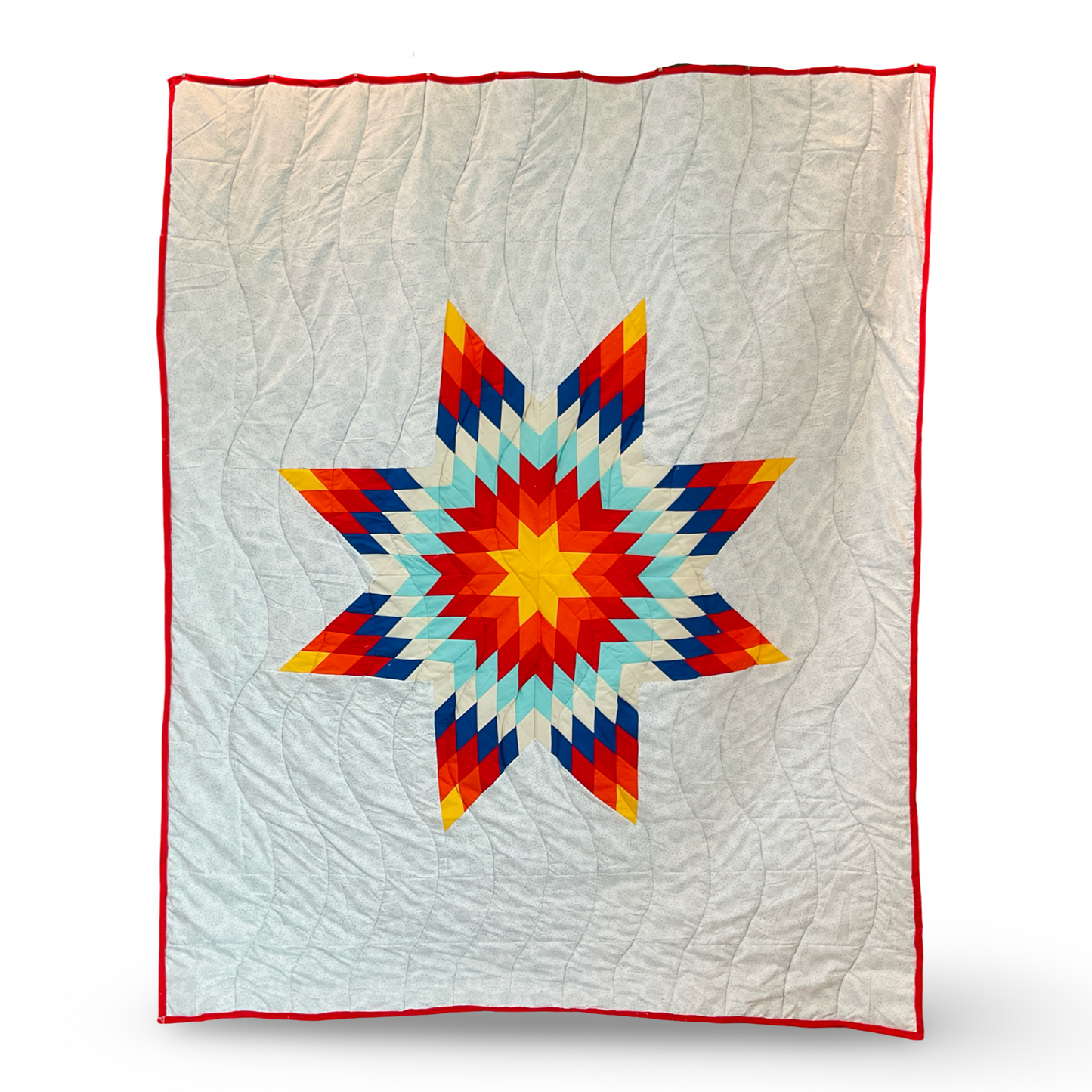 GF Red & Blue Print Star Quilt