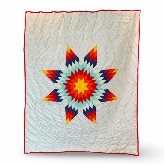 GF Red & Blue Print Star Quilt