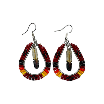 DYH 2" Feather & Bead Earrings
