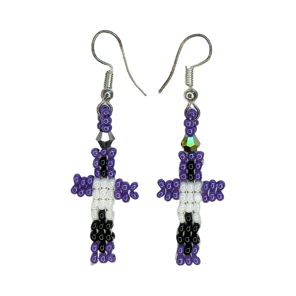 LZ Peyote Stitch Cross Earrings