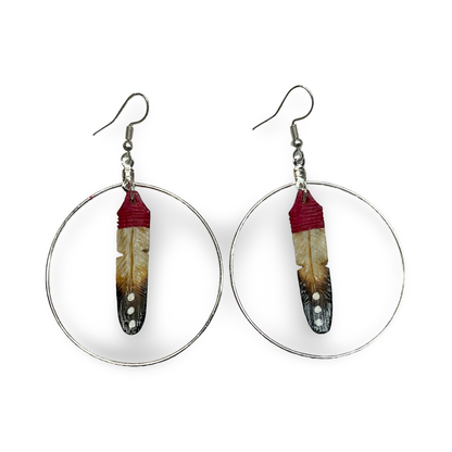 DYH Hoop Feather Earrings