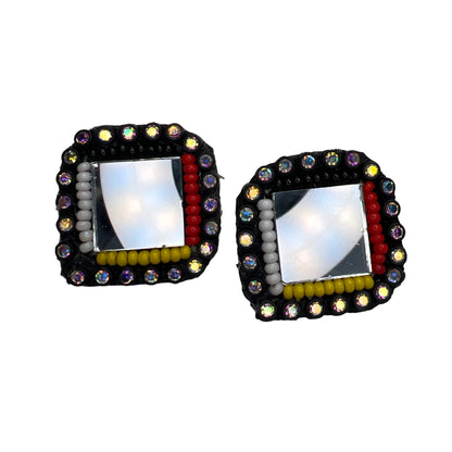 WR Bead & Mirror Earrings