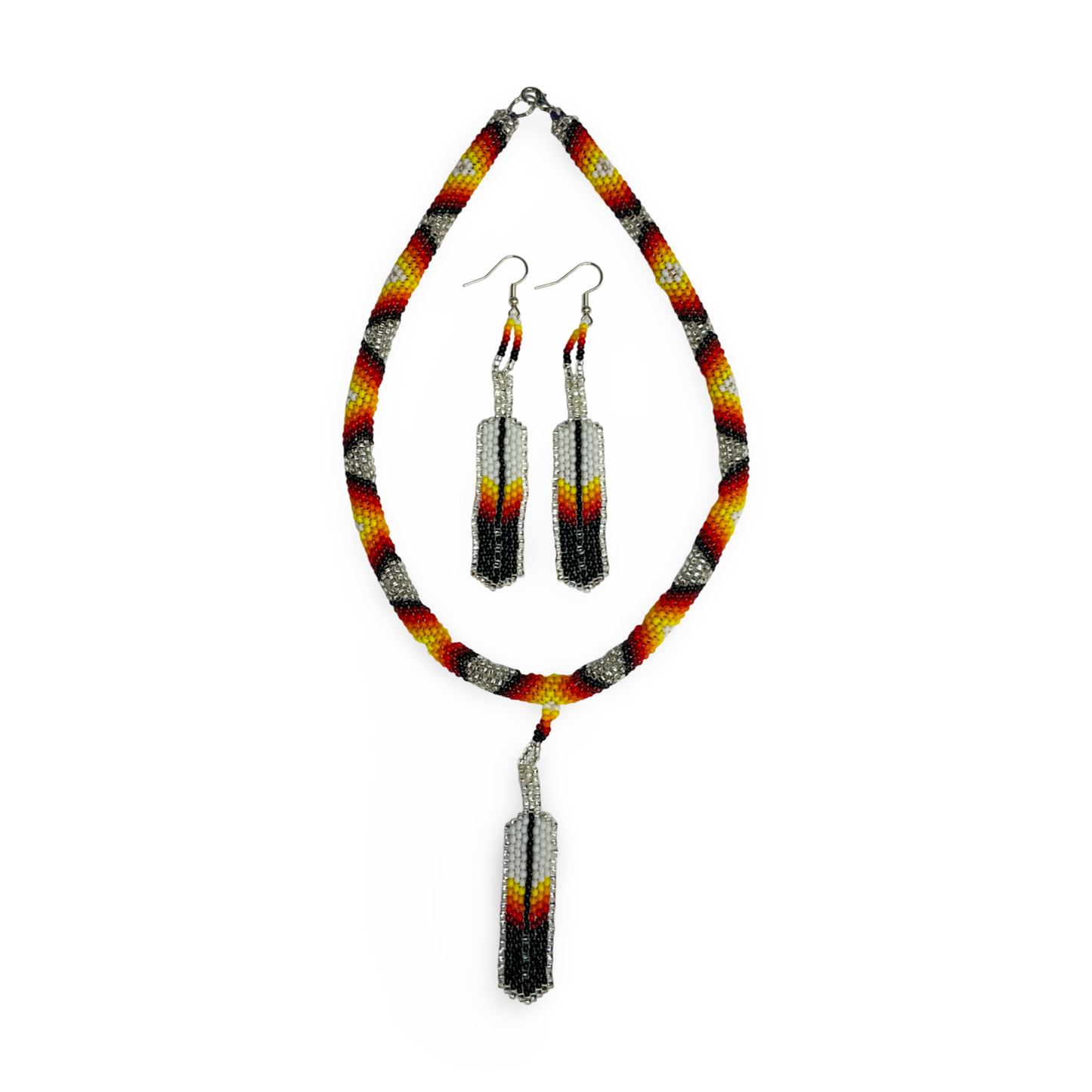 CJE Beaded Choker/Earrings Set