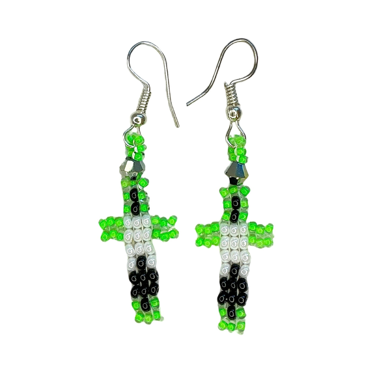 LZ Peyote Stitch Cross Earrings