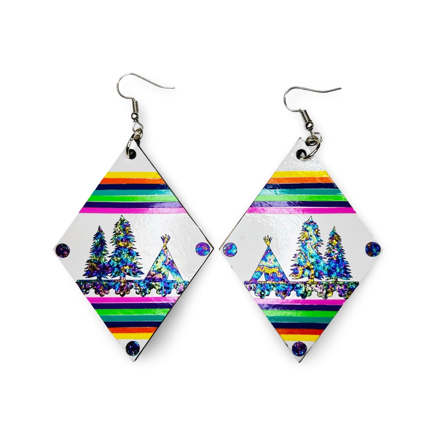 WW Large Vinyl Landscape Earrings