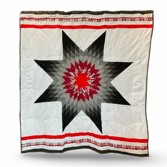 CR Red & Grey Geo Full Star Quilt