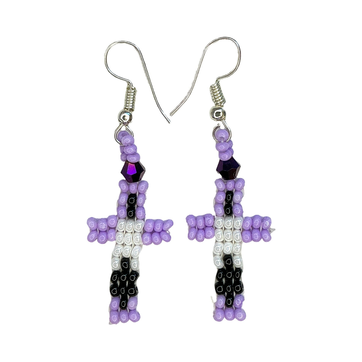 LZ Peyote Stitch Cross Earrings