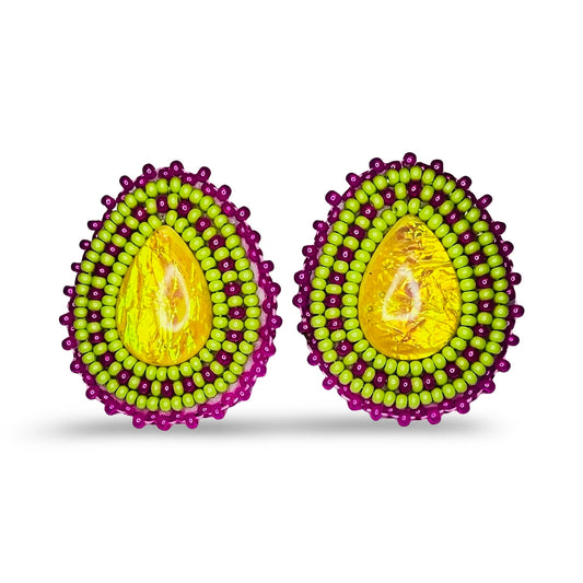 VW Small Beaded Post Earrings