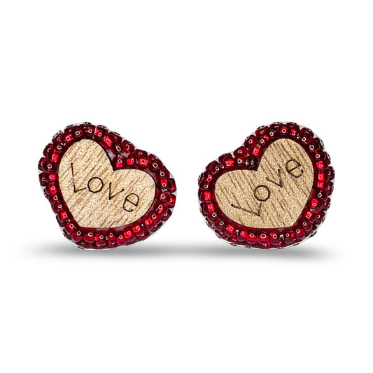 MH Small Beaded Cab Earrings