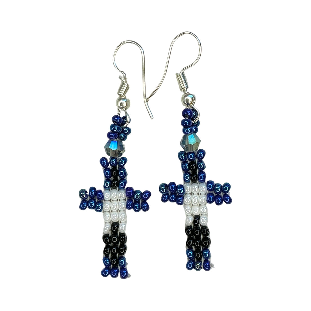 LZ Peyote Stitch Cross Earrings