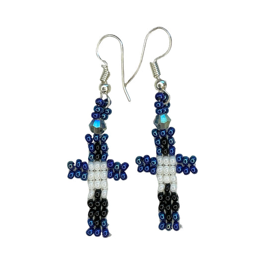 LZ Peyote Stitch Cross Earrings