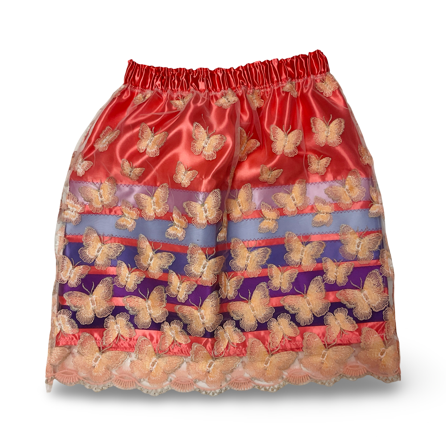 WL Girls Purple Overlay Ribbon Skirt