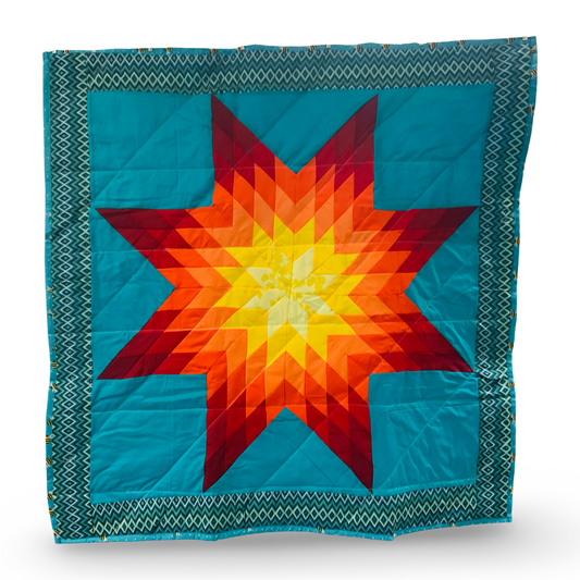 CR Teal/Pattern Baby Star Quilt