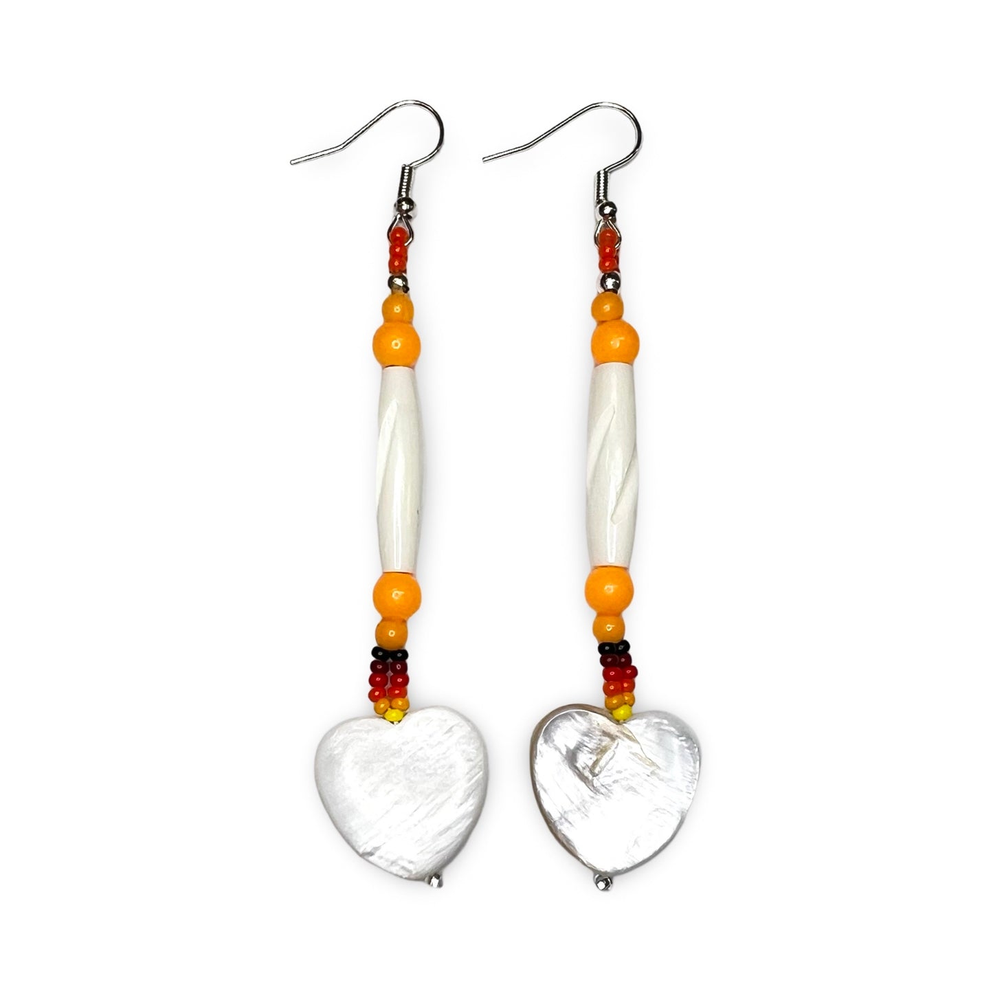 BEC Nacre Heart Imitation Hollow Bone Earrings