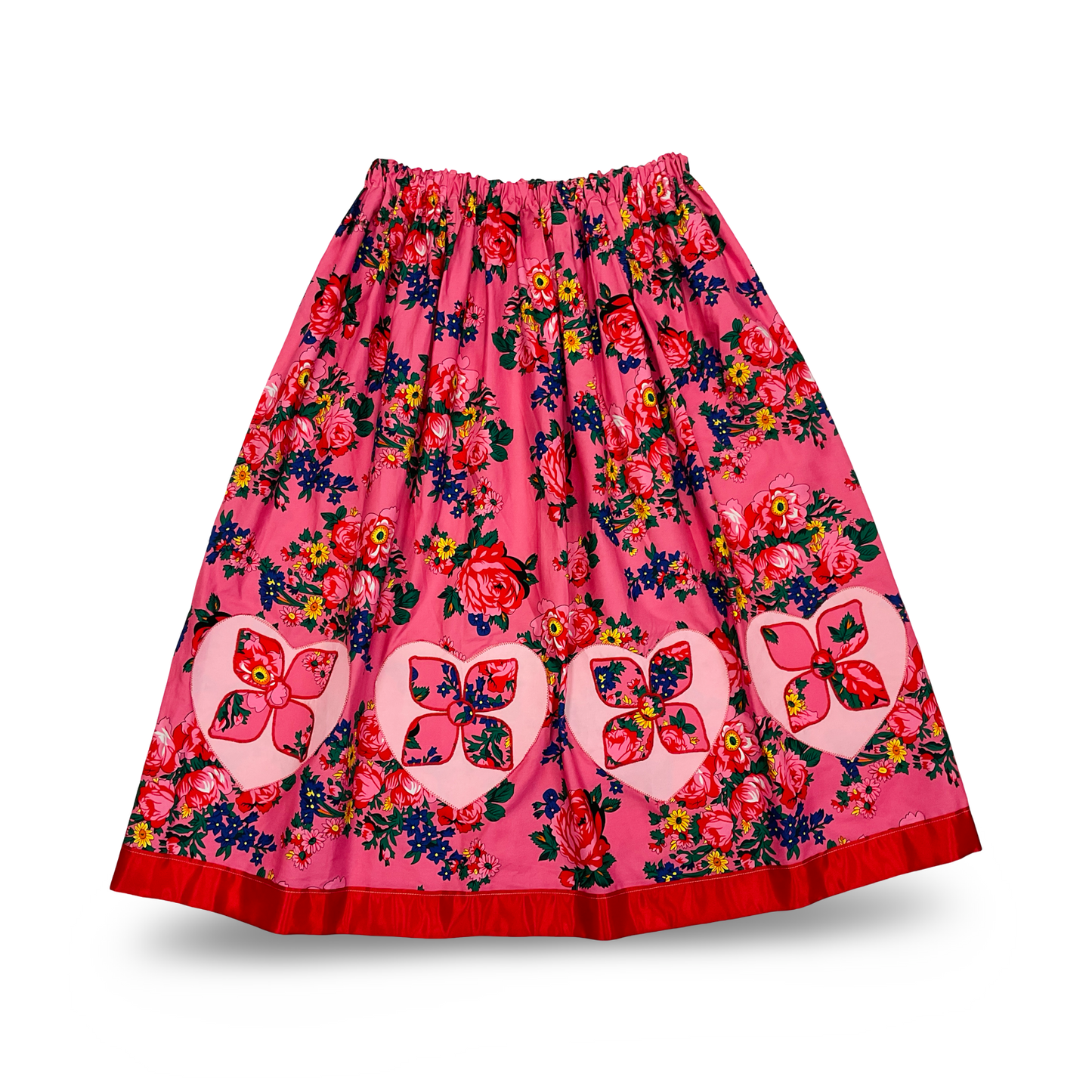 KH Pink Floral M Ribbon Skirt
