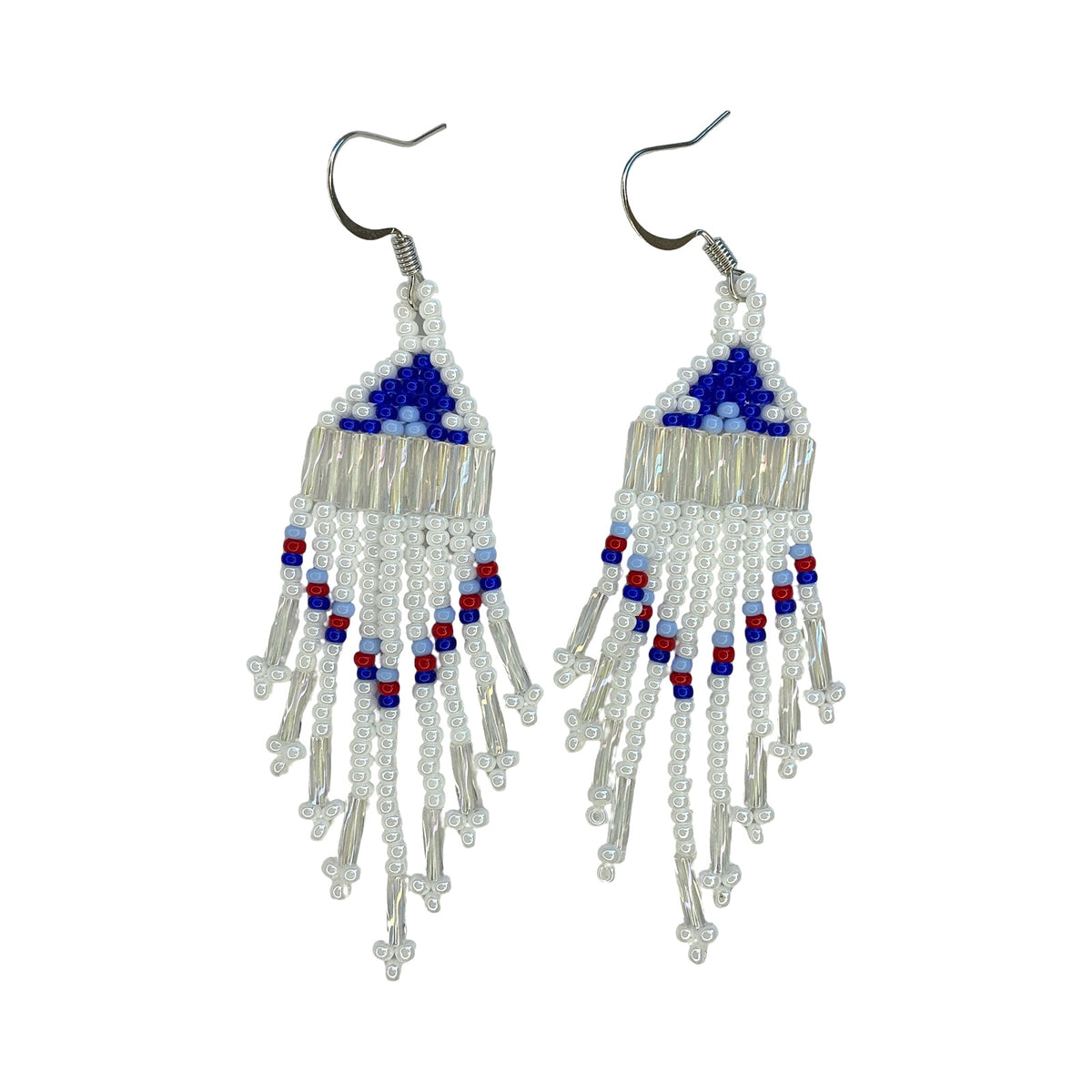 CWT Flat Peyote Stitch Fringe Beaded Earrings