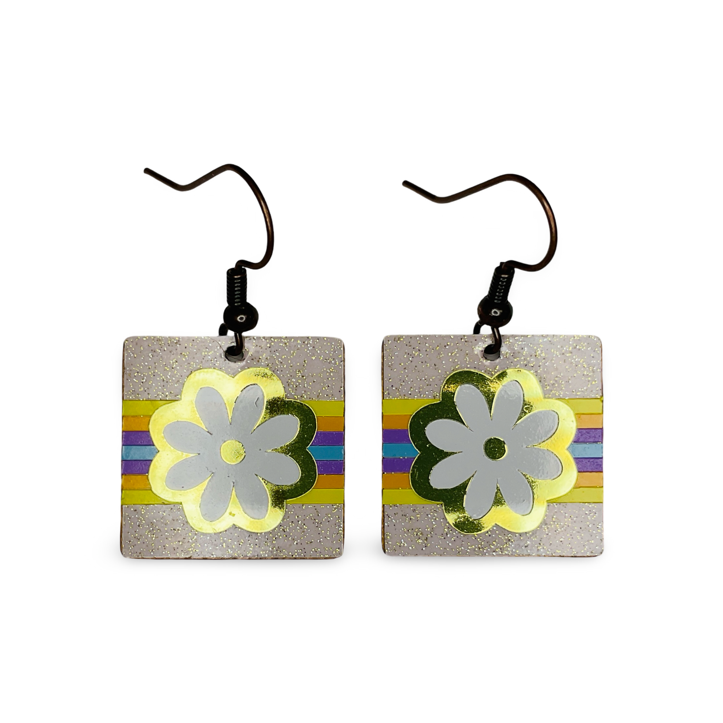 WW Square Vinyl on Metal Earrings