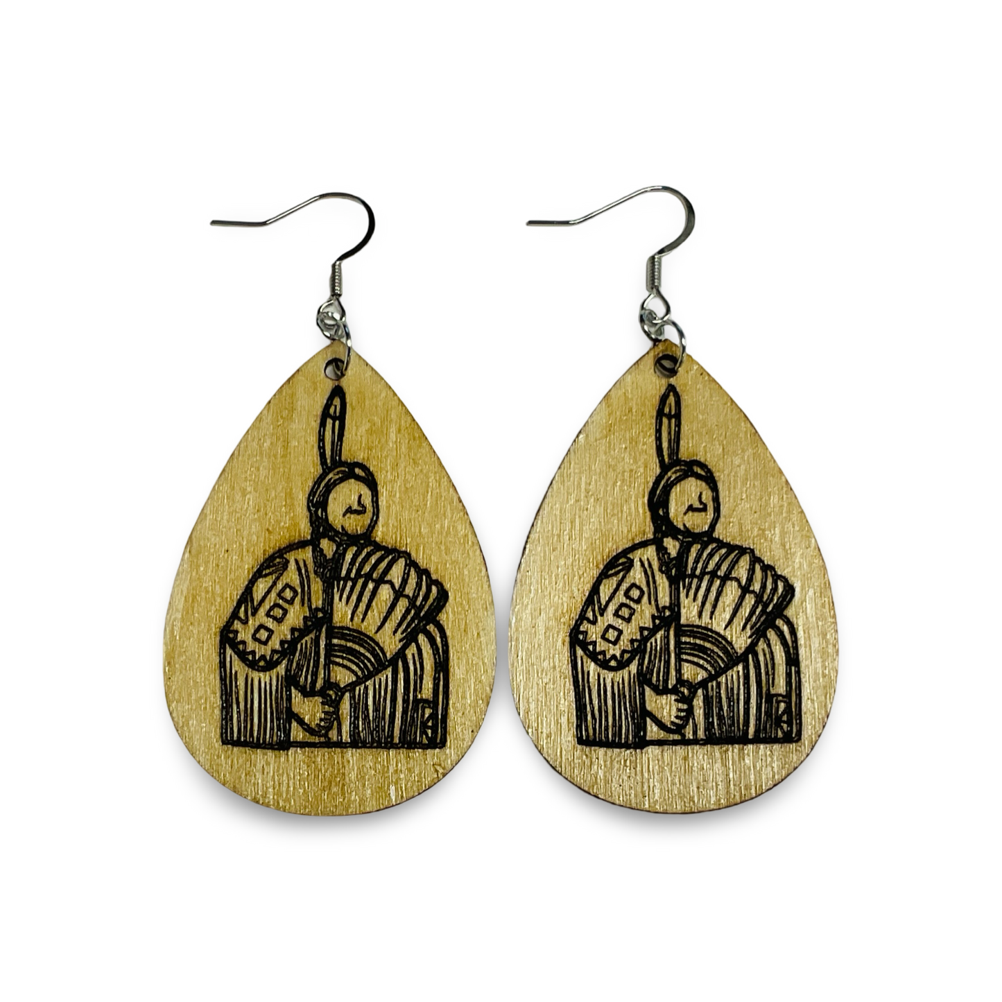MH Wood Etched Earrings