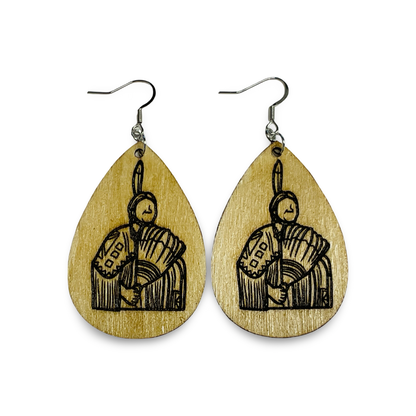 MH Wood Etched Earrings