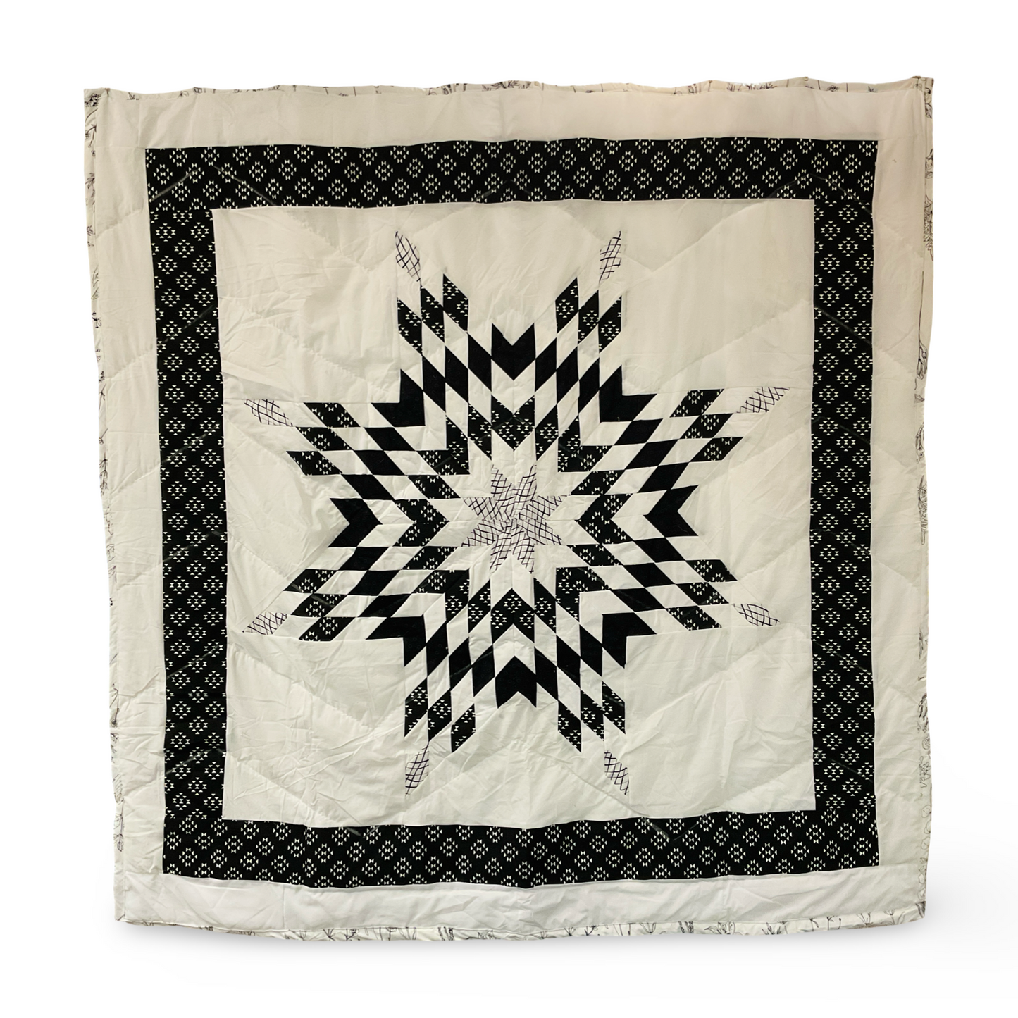 KHP Black/White Queen Star Quilt
