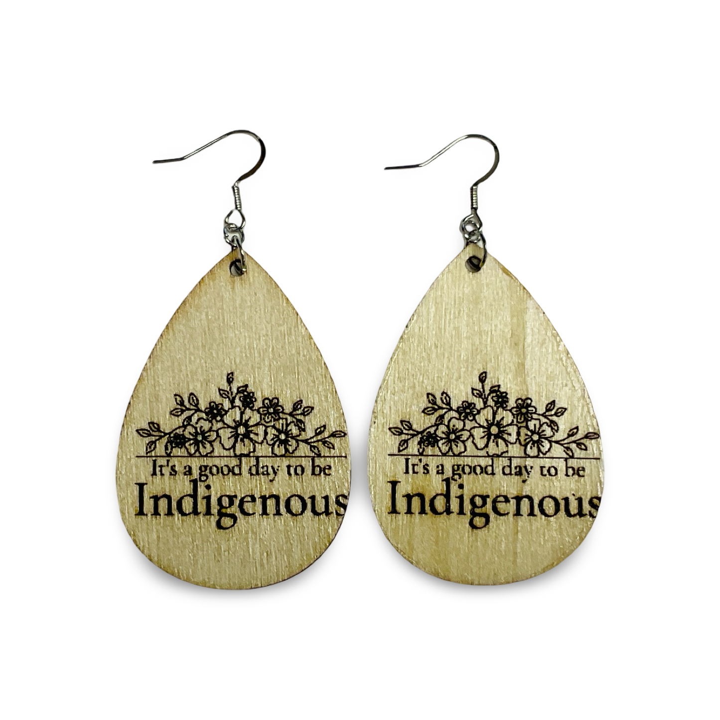 MH Wood Etched Earrings
