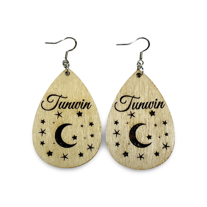MH Wood Etched Earrings
