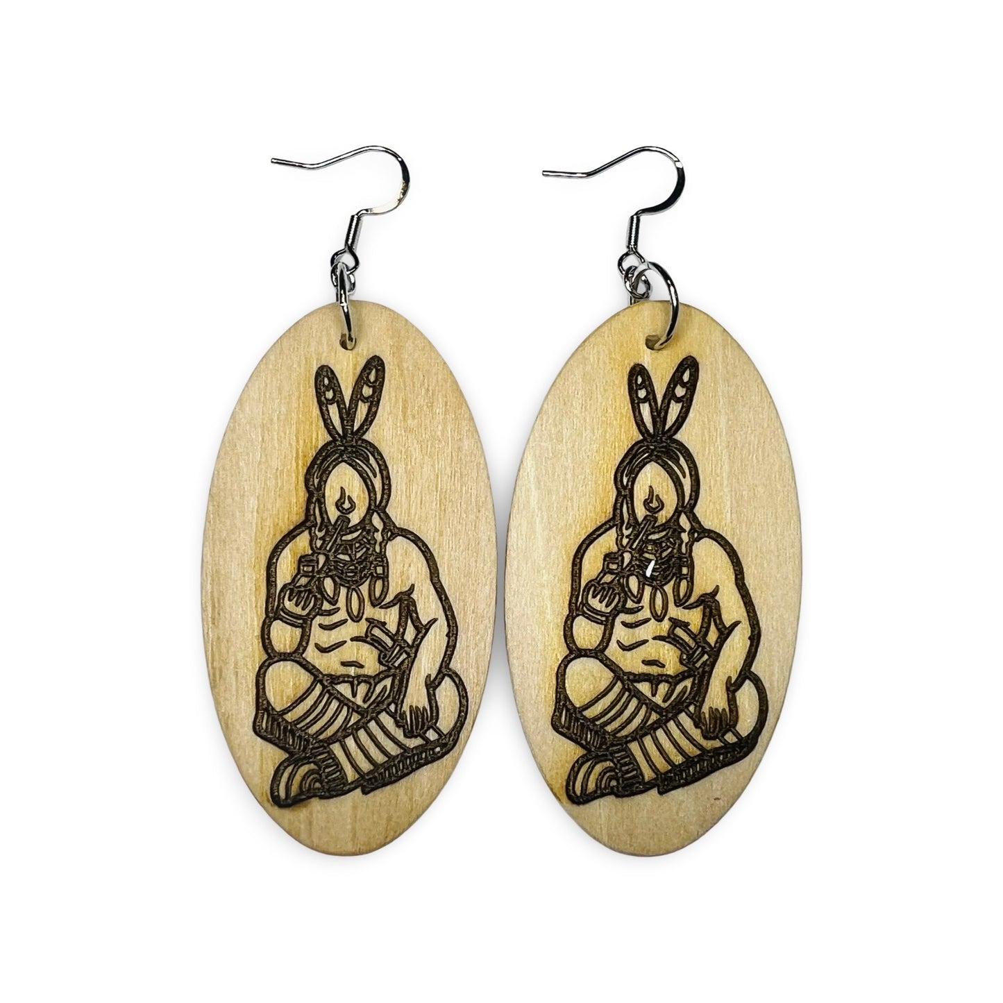 MH Oval Wood Earrings