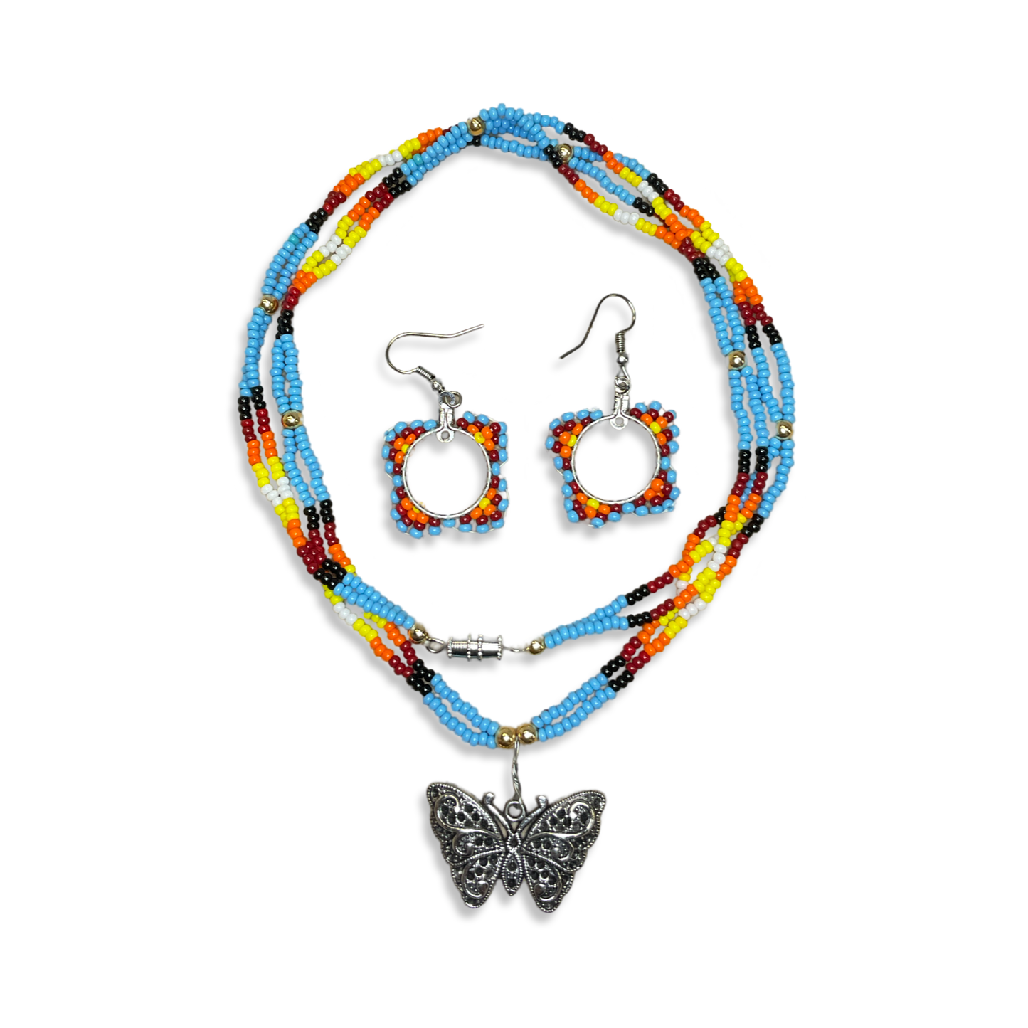 JR Beaded Earrings & Necklace Set