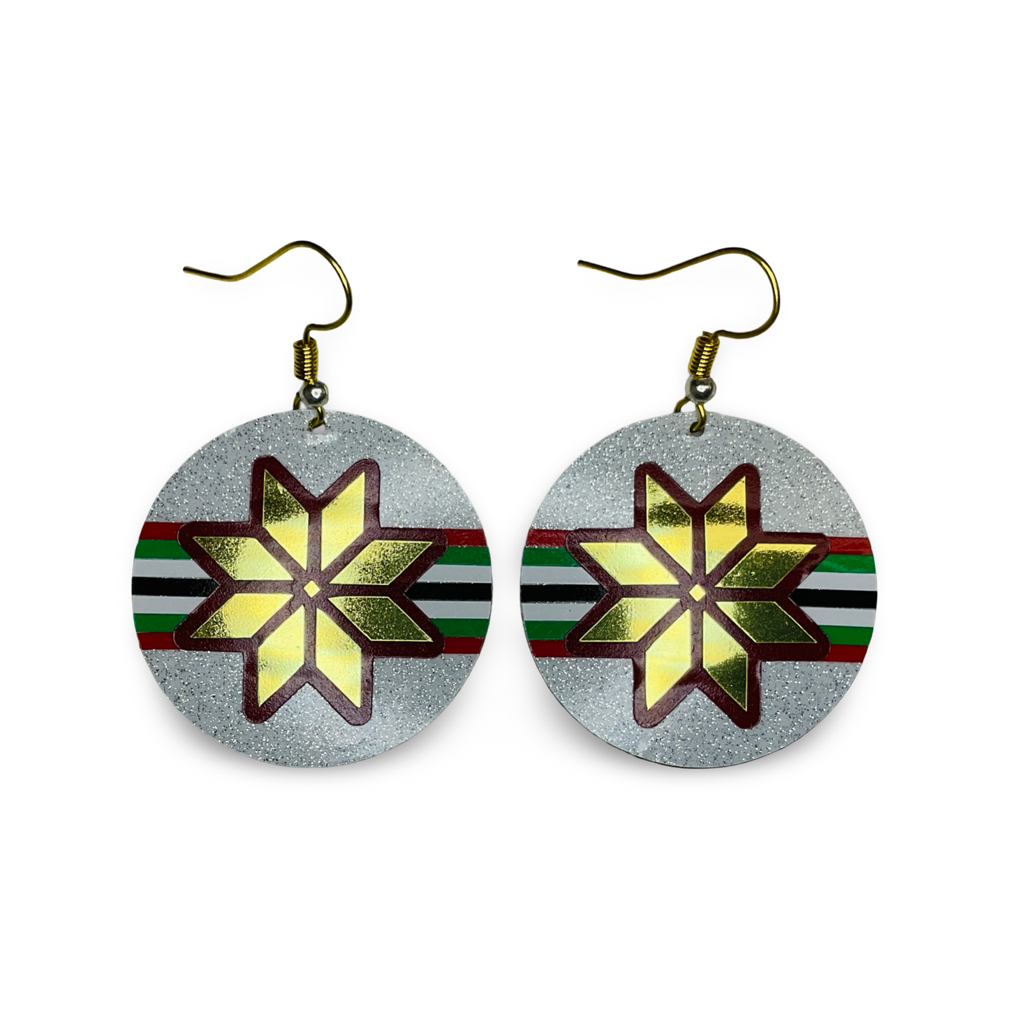 WW Large Round Vinyl on Metal Earrings
