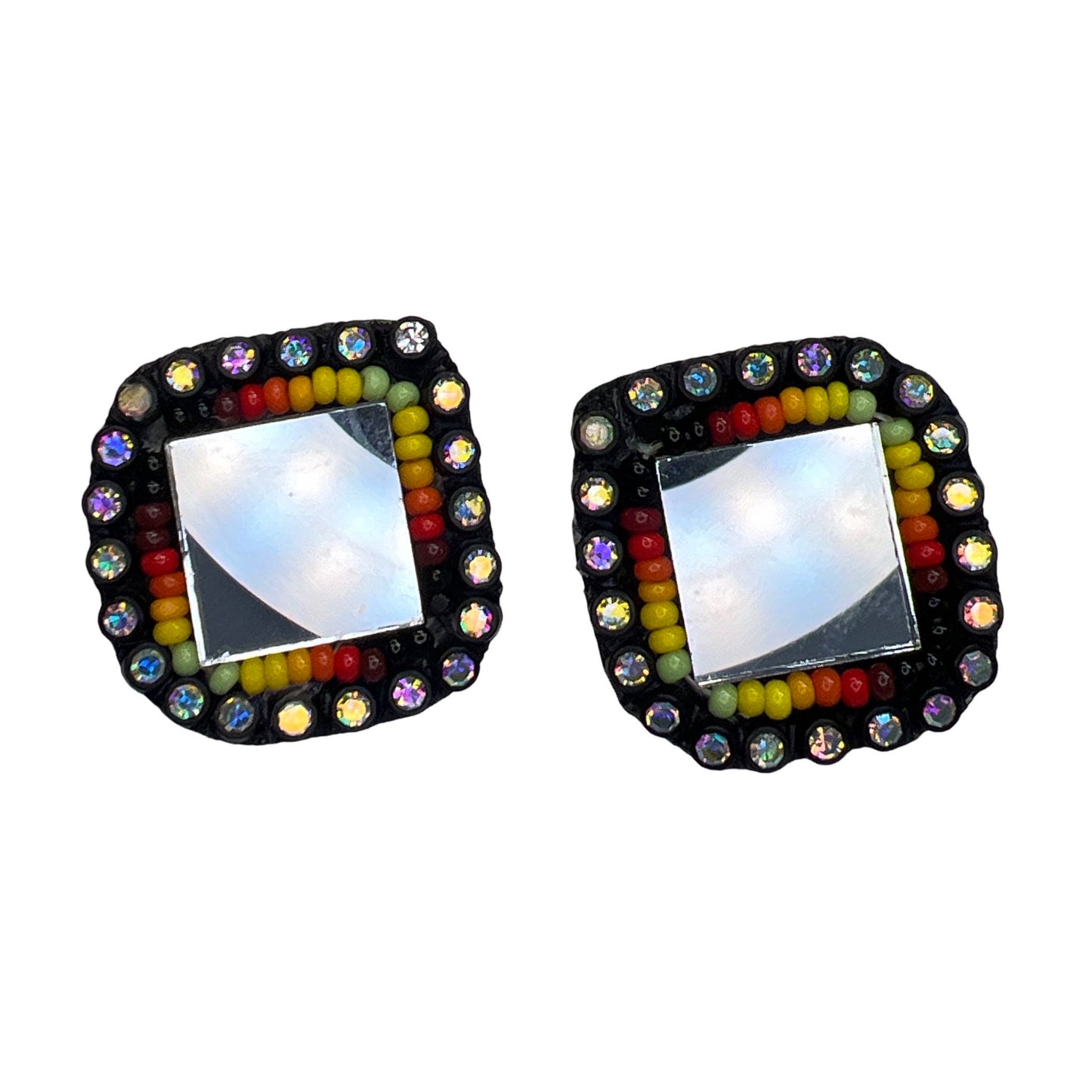 WR Bead & Mirror Earrings