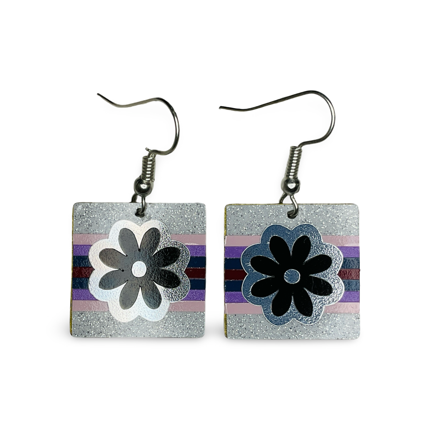 WW Square Vinyl on Metal Earrings