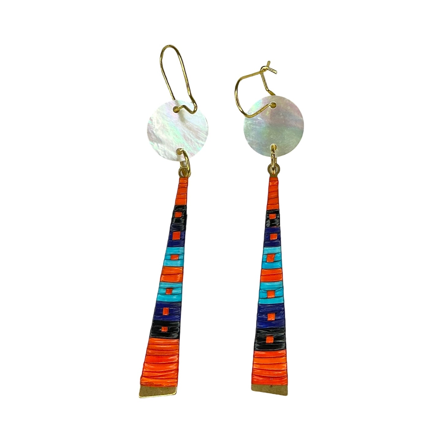 ARC Quill w/shell on Metal Taper Earrings