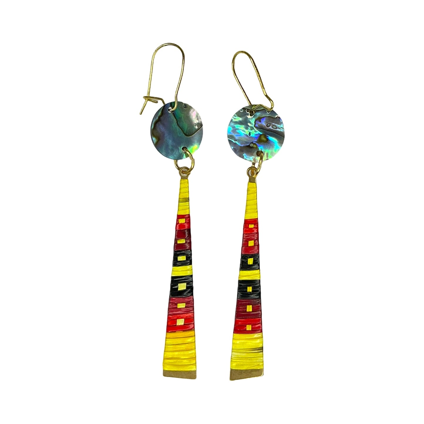 ARC Quill w/shell on Metal Taper Earrings